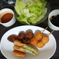 揚げ物でランチ.+:｡ ヾ(◎´∀｀◎)ﾉ ｡:+.