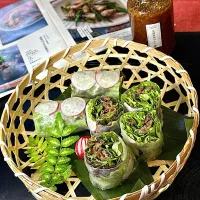薬味たっぷり生春巻き.⋆﻿𝜗𝜚発酵焼肉のタレ