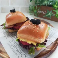 スクエアバンズでサンド☺️🍔|あみさん