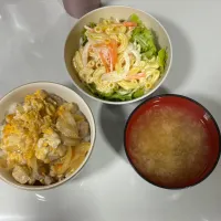 親子丼とマカロニサラダ|ゆうこさん
