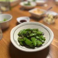5/17の夕食　スナップエンドウの昆布和え| yoneさん
