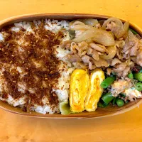 生姜焼き、隠元の醤油マヨ、甘めの卵焼き| あしゃみさん