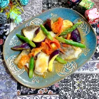 鱈🐟と野菜の味噌炒め煮✨