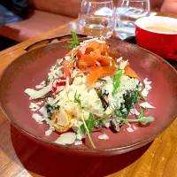 Creamy spinach and smoked salmon risotto|skyblueさん