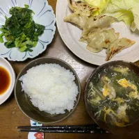 夕食　餃子定食|ATさん
