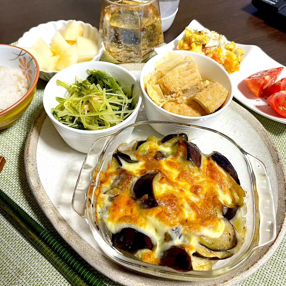5/19晩ご飯：茄子の味噌チーズ焼き|ななみんさん