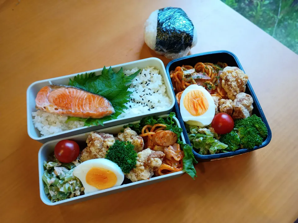 次男・私弁当&おにぎり|tamagomagomagoさん