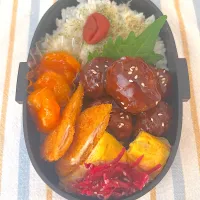 0520 黒酢肉団子　男子高校生弁当|Riieeさん