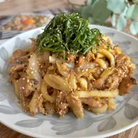 レンチン♪鯖缶味噌マヨうどん|みずほさん