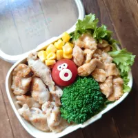 漢の…次女用🍱ハラミ塩焼きと棒々鶏の鶏丼弁当|ᵏᵒᵘさん