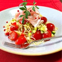 ミニトマトと生ハムの冷製パスタ|富士子🍒🐰🍓さん