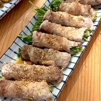 豆苗の豚肉巻き|ぺろたんさん