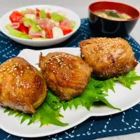 「ゴマ味噌ぽんの肉巻きおにぎり」