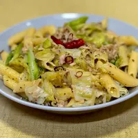 ショートパスタでなんちゃってペペロンチーノ|五郎さん