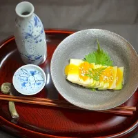 まる(丸大豆)さんの料理 うどの辛子酢味噌、真澄銀撰パールライトカップ|Blueberry🫐さん