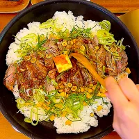 ステーキ肉でペッパーライス