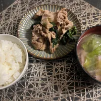 ほうれん草豚肉炒め|たこさん