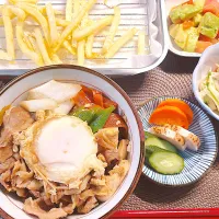 すき焼き丼と副菜色々|ゆうかさんさん