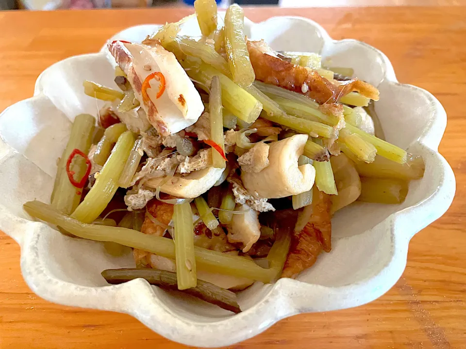 ふきと油揚げの田舎煮|ピンキーさん