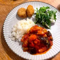 チキンのトマト煮プレート|ふうりんさん
