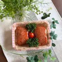5/21❤︎私のスパムおにぎり弁当🌱
（焼肉タレたまご焼き、プレーンたまご焼き）

＊ お昼ごはん
＊ 私弁当
＊ スパム
＊ スパムおにぎり| Makinsさん