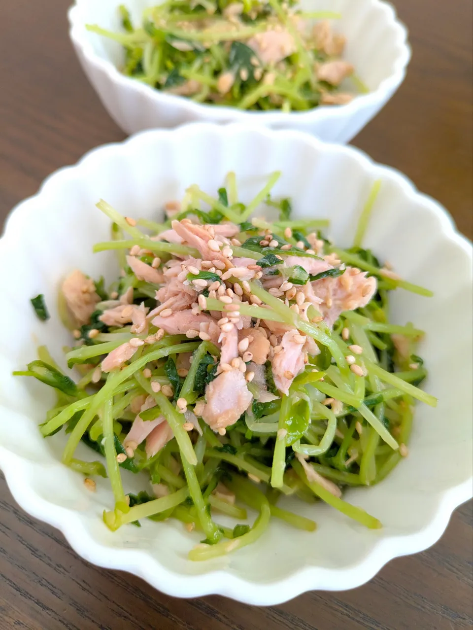 豆苗とツナのポン酢サラダ|じょうさん