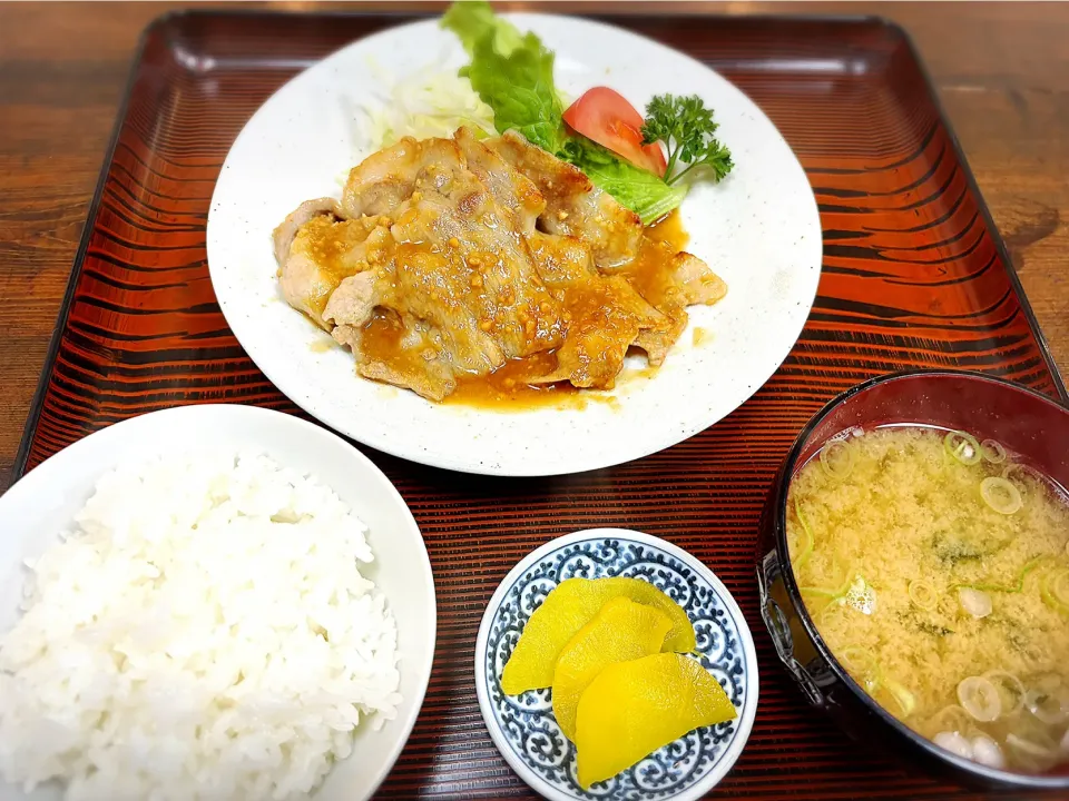 豚ロースみそ焼き定食 ¥910|Blue Moon Caféさん