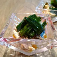 鯖と行者にんにくの醤油和え|古尾谷りかこさん