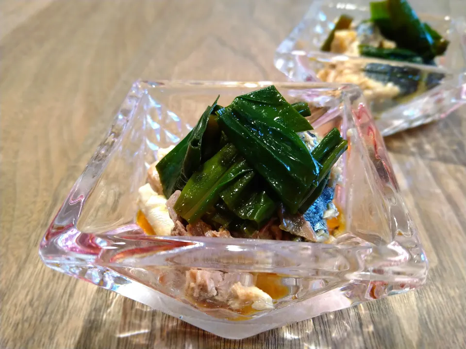 鯖と行者にんにくの醤油和え|古尾谷りかこさん