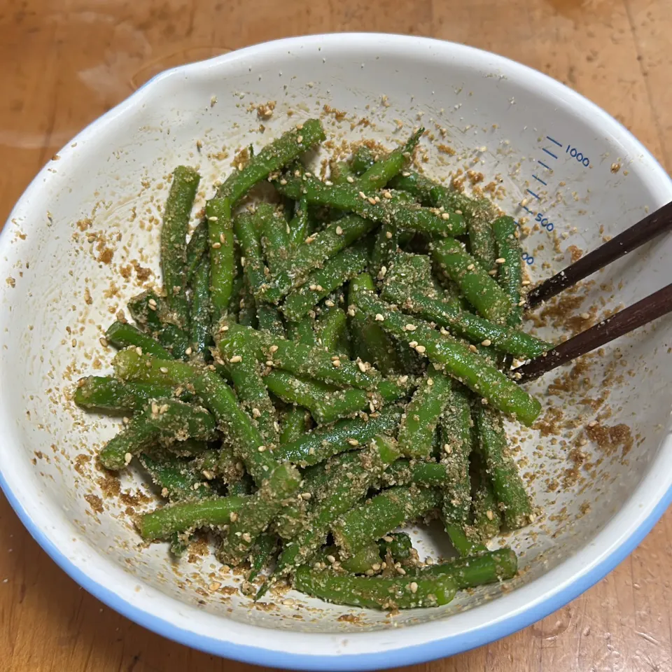 インゲンの胡麻和え|ぽんちさん