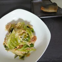 焼売とキャベツとらっきょうの味噌チャンプルー😆| ぽんすけさん