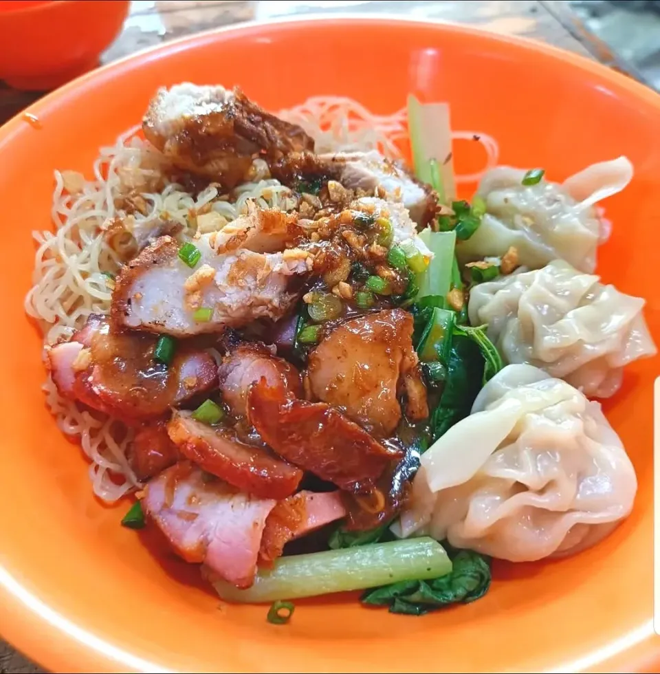 Egg Noodles w/ Red Roasted Pork & Pork Wontons 🍜🤤|An'leeさん