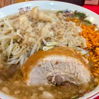 ミニラーメン豚入ニンニク少しアブラ辛揚げ@鷹の目大宮店|watarunさん