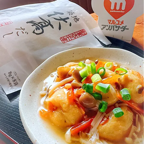 「伏髙監修 だしパック」を使ってみたSnapdishの料理・レシピ写真:がんもさんのきのこあんかけ～伏髙だし～