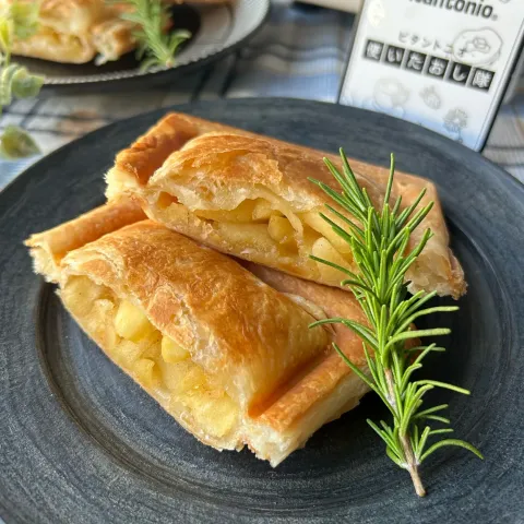 「ワッフル＆ホットサンドベーカー（VWH-600）」を使ってみたSnapdishの料理・レシピ写真:【ビタントニオ使いたおし隊 💛ワッフル&ホットサンドベーカー】スクエアホットサンドプレート de アップルパイ🍎