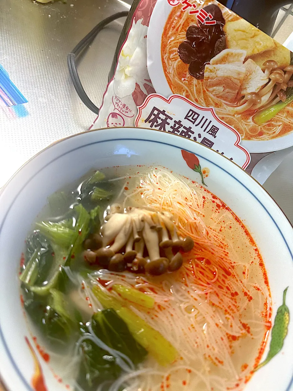 ケンミンのタンタン麺ビーフンでヘルシー朝ごはん|ganmoさん