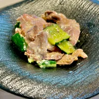 鶏ハツと胡瓜の塩糀和え|ぎんさん