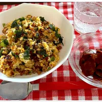 焼き味噌 納豆炒飯in大葉で爽やか♪|ワイントンさん