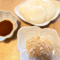 昼ごはんの後の息子デザート／乳酸菌きな粉とキビオリゴ醤油餅|チョコさん