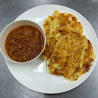 出汁キーマとじゃがいもとチーズのガレット|マサヲさん