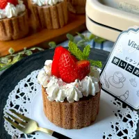 【ビタントニオ使いたおし隊 💛ワッフル&ホットサンドベーカー】マルチサンドプレート de いちごのショコラロールケーキ🍓