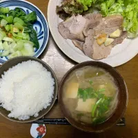 夕食　豚焼肉ガーリック風味|ATさん