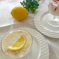 レモン🍋と苺🍓のグラスチーズケーキ|花🍀さん