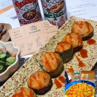椎茸とピーマン肉詰めYummyかけ～✴️