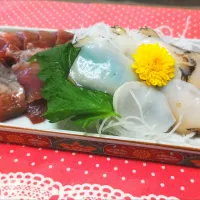 アワビとカツオの刺身|kamekameさん