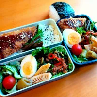 次男・私弁当&おにぎり|tamagomagomagoさん