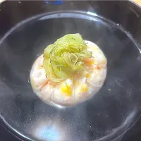 5月22日・和食コース・②「トウモロコシと桜エビのしんじょ・トウモロコシのヒゲ添え！」