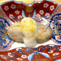 5月22日・和食コース・⑤「岩ガキと新玉ネギ」