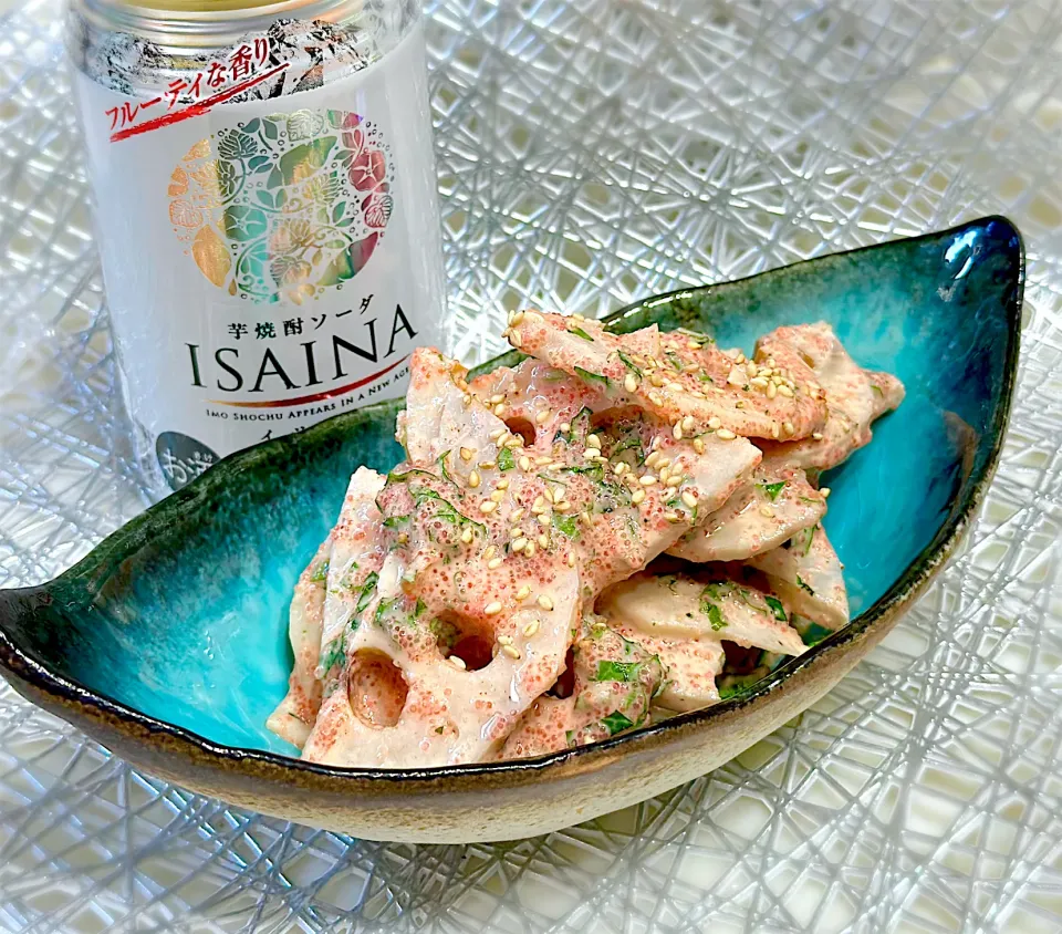 おかちさんの料理 れんこんの明太サラダ🍀|ひろりんさん