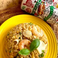 yummyコリアンホットでシーフードバジルチャーハン😋🍚💕✨| アイさん